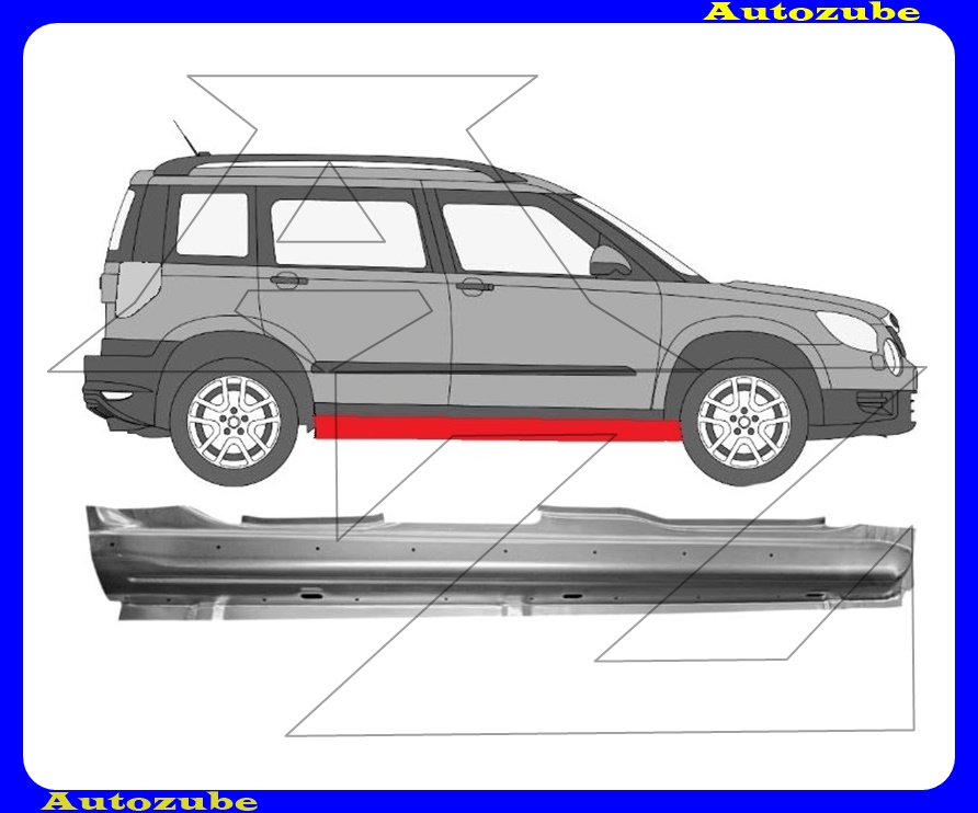 Küszöb jobb (külső javítólemez) {KLOKKERHOLM}