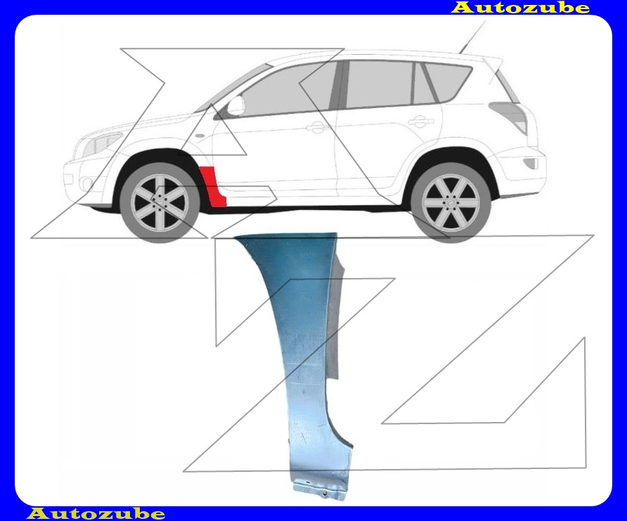 Első sárvédő hátsó alsó rész bal (javítólemez) {KLOKKERHOLM}