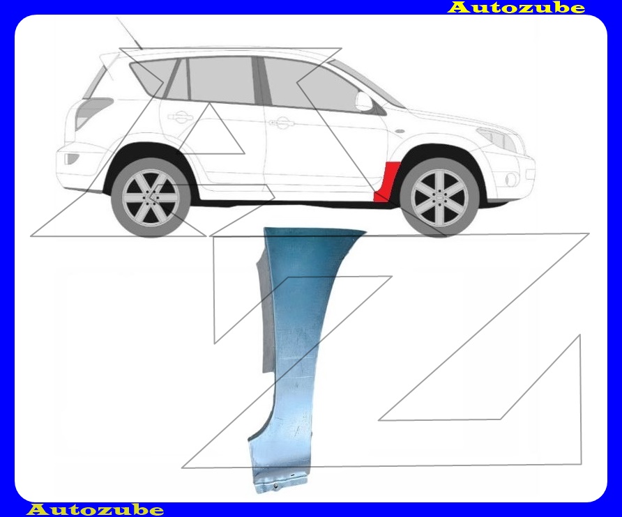 Első sárvédő hátsó alsó rész jobb (javítólemez) {KLOKKERHOLM}