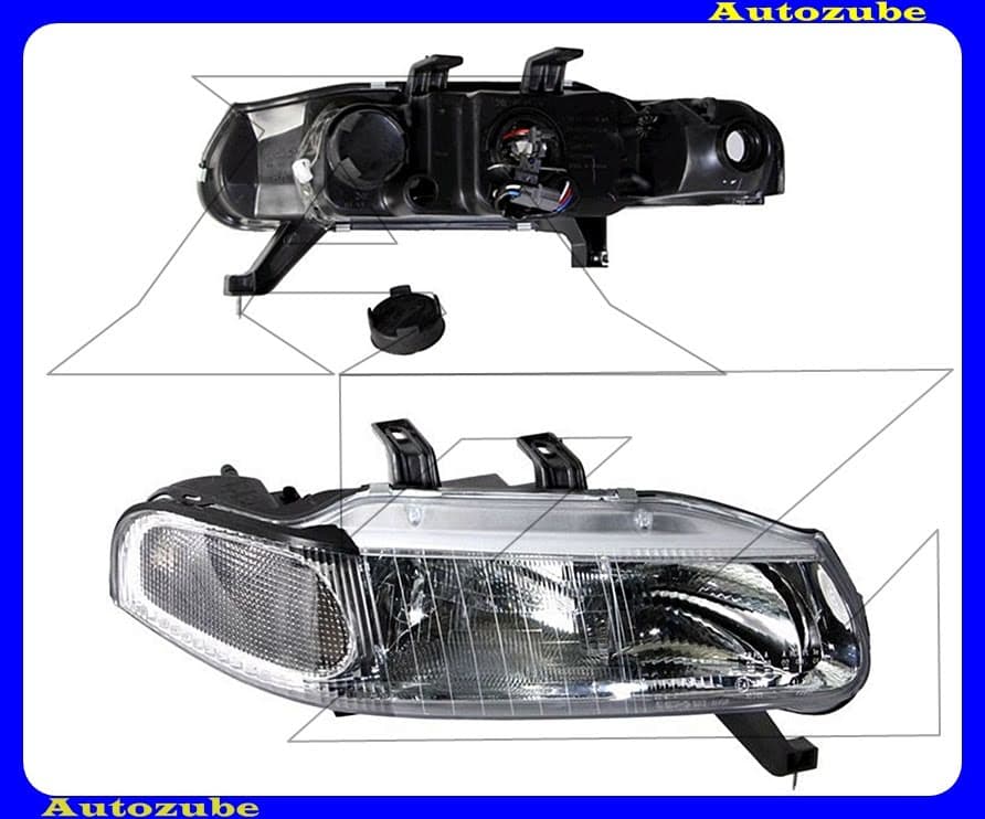 Fényszóró jobb fehér indexes (H7/H1) (motor nélkül) {DEPO} Fényszóró jobb fehér indexes (H7/H1) (motor nélkül) {DEPO}