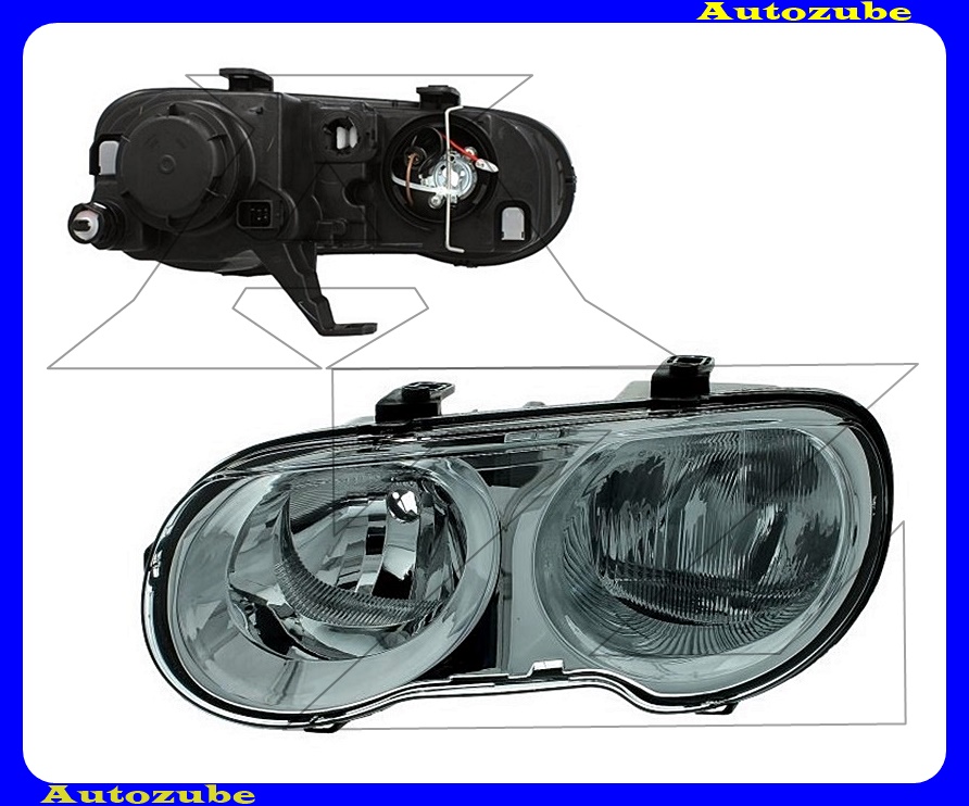 Fényszóró bal króm házas (H7/H1) (motor nélkül) {DEPO} Fényszóró bal króm házas (H7/H1) (motor nélkül) {DEPO}