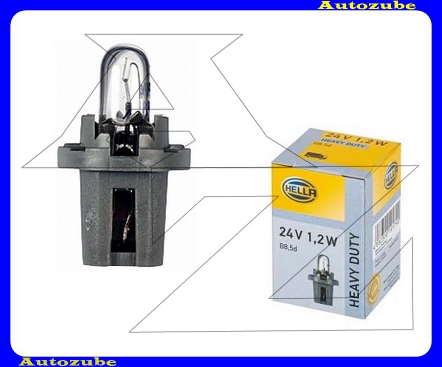 Izzó műszerfal 24V_1,2W T5 (B8,5d) {HELLA} Izzó műszerfal 24V_1,2W T5 (B8,5d) {HELLA}