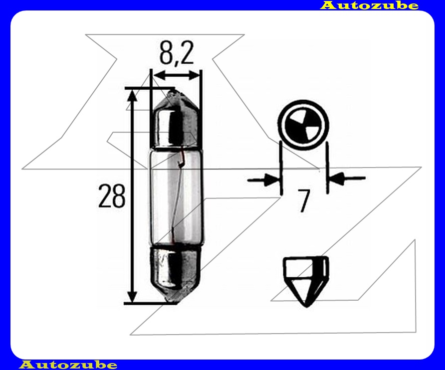 Izzó szoffita 24V, 3W (28mm) {HELLA} Izzó szoffita 24V, 3W (28mm) {HELLA}