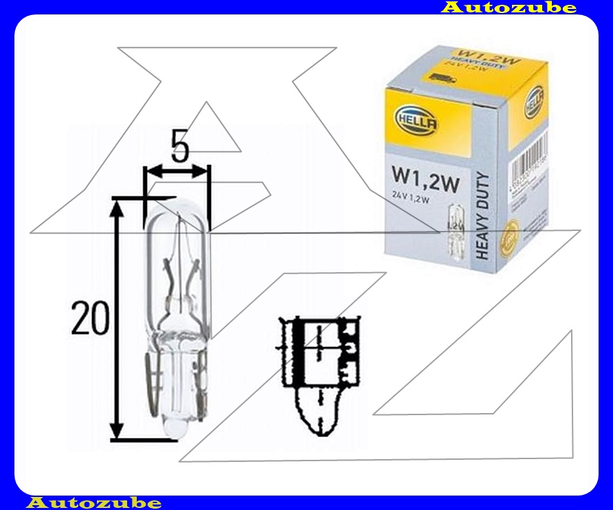 Izzó W1.2W 24V_1,2W (W2x4.6d) üvegtalpas {HELLA} Izzó W1.2W 24V_1,2W (W2x4.6d) üvegtalpas {HELLA}