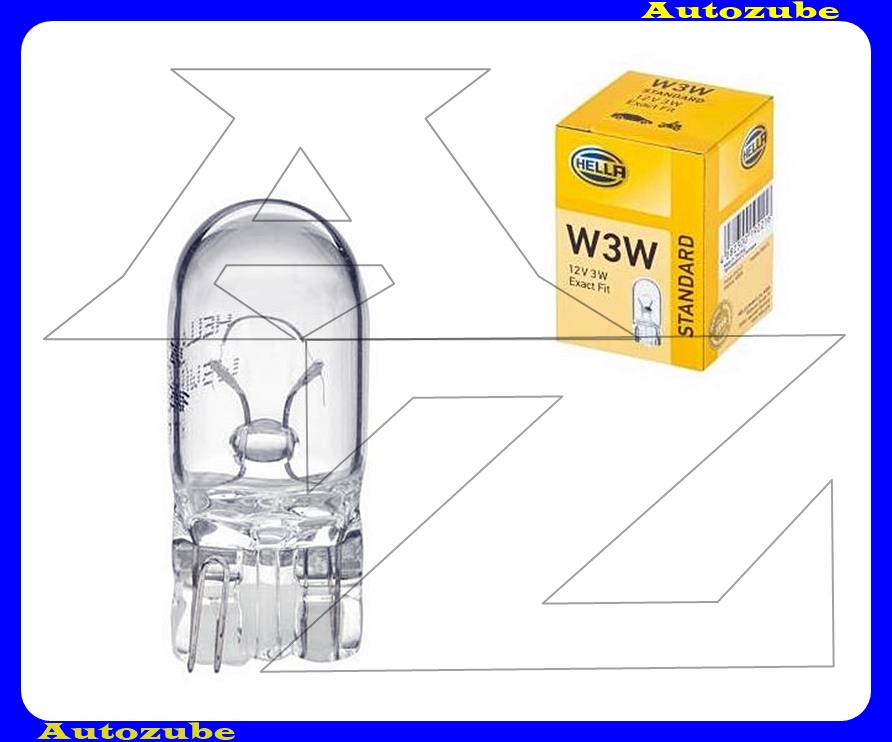 Izzó W3W 12V_3W (W2,1x9,5d) üvegtalpas {HELLA}