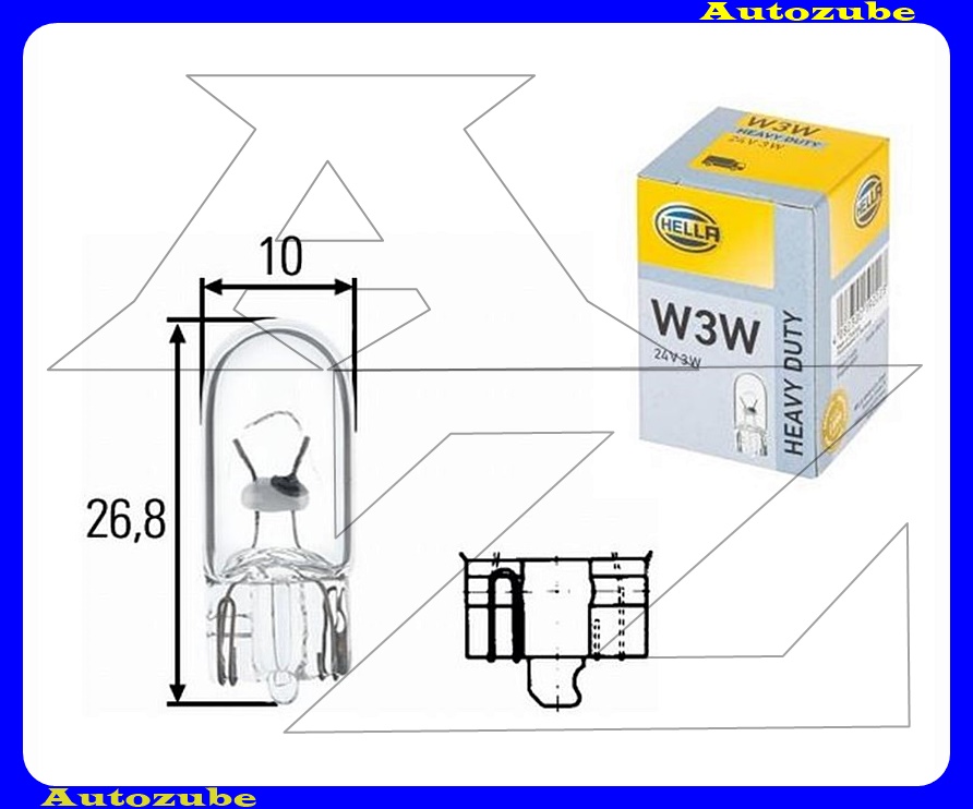 Izzó W3W 24V_3W (W2,1x9,5d) üvegtalpas {HELLA} Izzó W3W 24V_3W (W2,1x9,5d) üvegtalpas {HELLA}