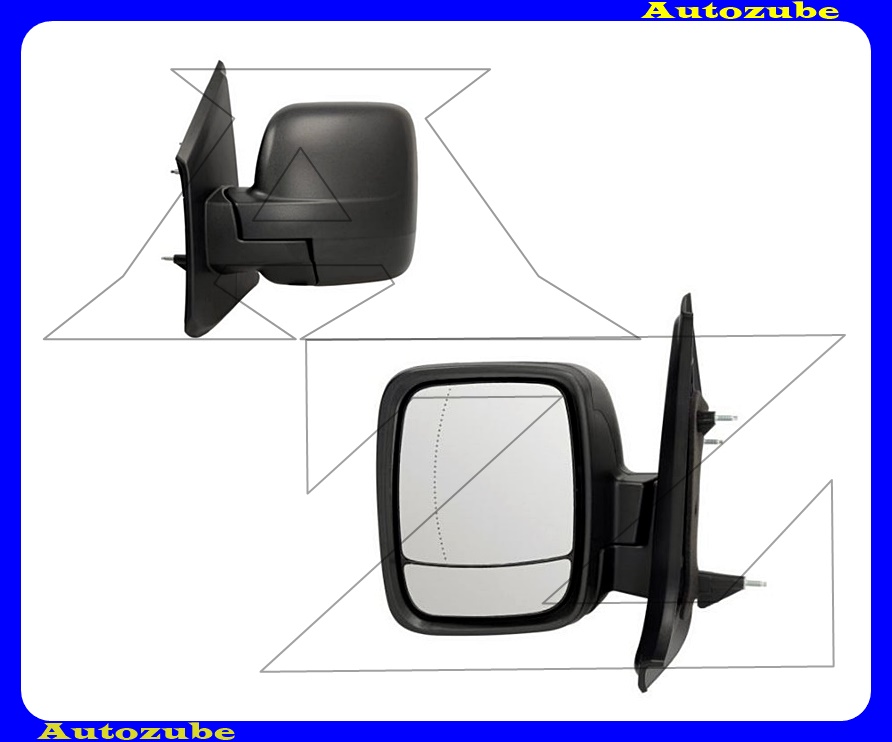 Visszapillantó tükör bal, manuális, aszférikus tükörlappal, fekete borítással Visszapillantó tükör bal, manuális, aszférikus tükörlappal, fekete borítással