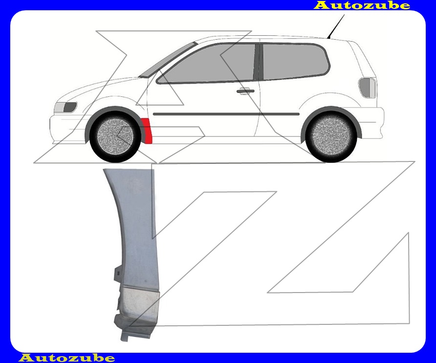 Első sárvédő hátsó alsó rész bal (javítólemez) {KLOKKERHOLM} Első sárvédő hátsó alsó rész bal (javítólemez) {KLOKKERHOLM}