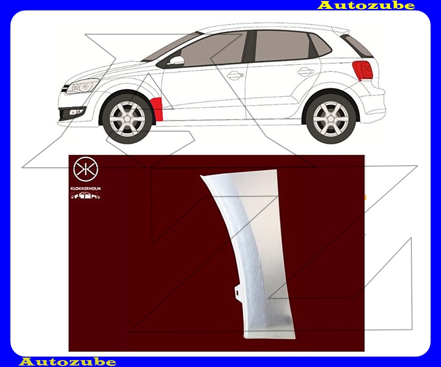 Első sárvédő hátsó alsó rész bal (javítólemez) {KLOKKERHOLM} Első sárvédő hátsó alsó rész bal (javítólemez) {KLOKKERHOLM}