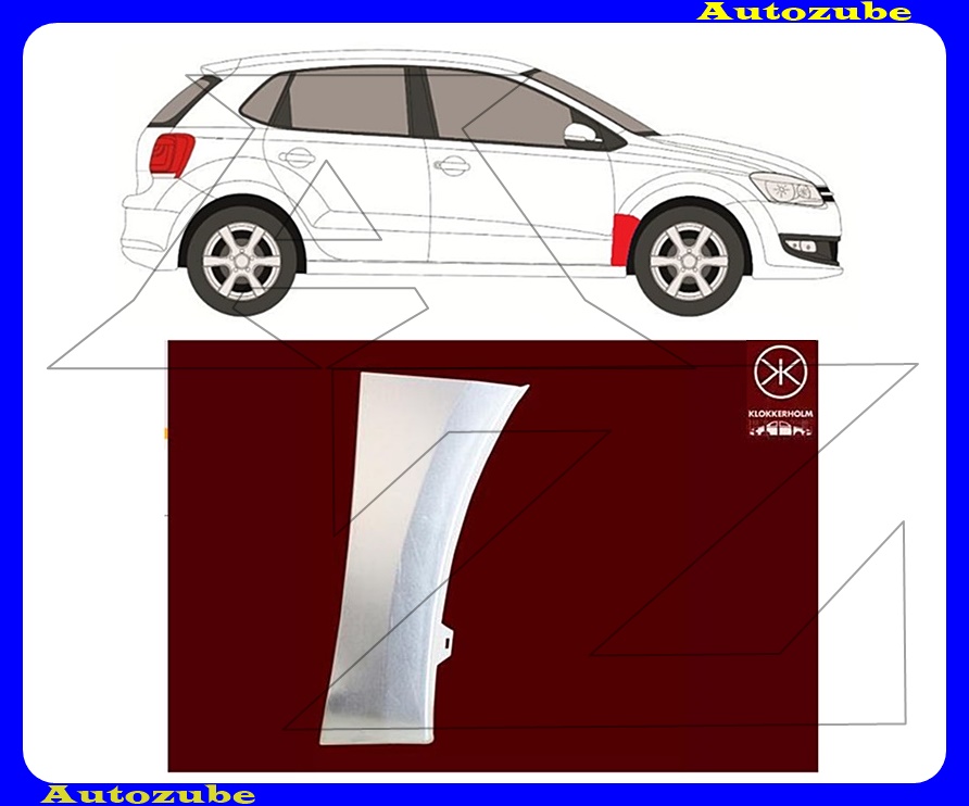 Első sárvédő hátsó alsó rész jobb (javítólemez) {KLOKKERHOLM} Első sárvédő hátsó alsó rész jobb (javítólemez) {KLOKKERHOLM}