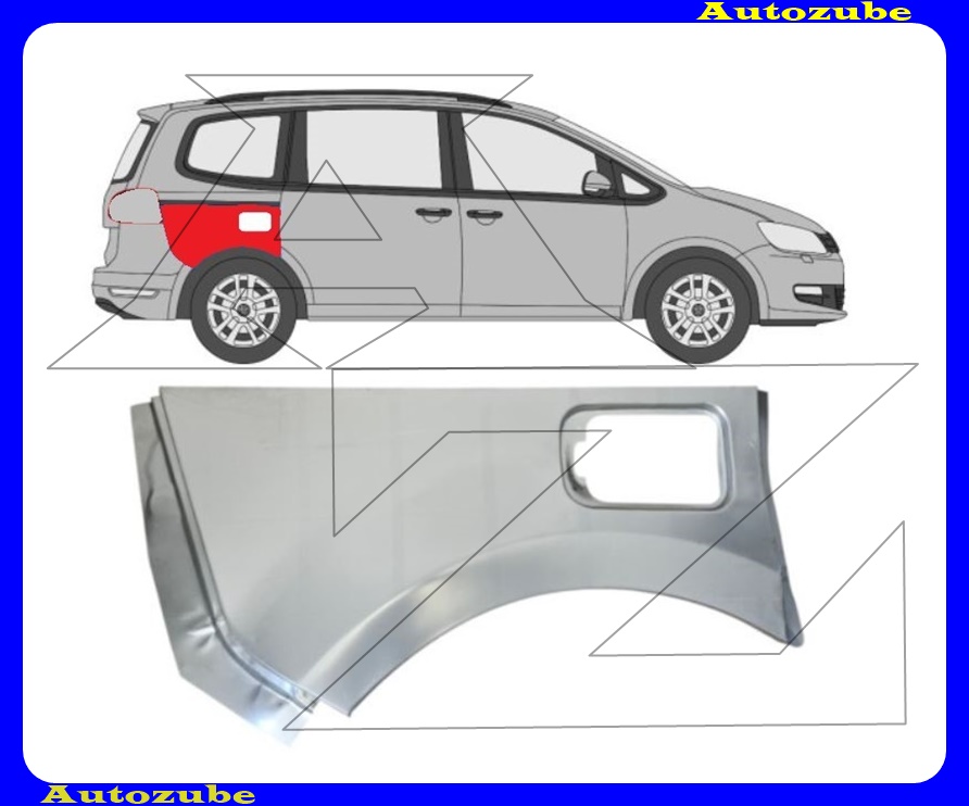 Hátsó sárvédő javítóív felső rész jobb {KLOKKERHOLM}