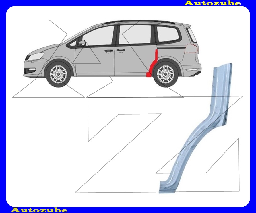 Hátsó sárvédő javítóív első rész bal {KLOKKERHOLM}