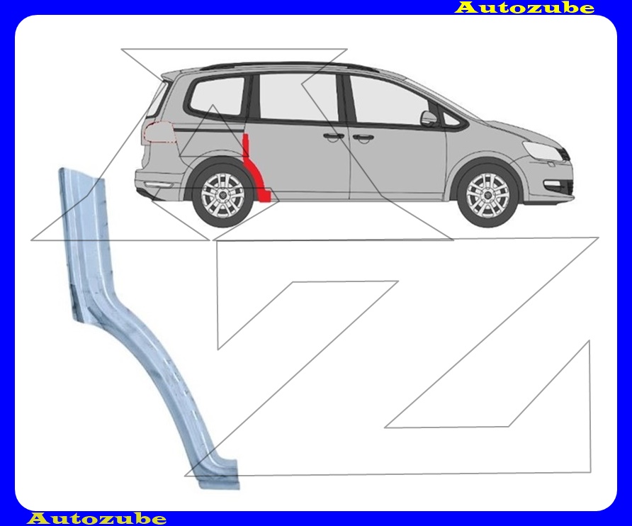 Hátsó sárvédő javítóív első rész jobb {KLOKKERHOLM}