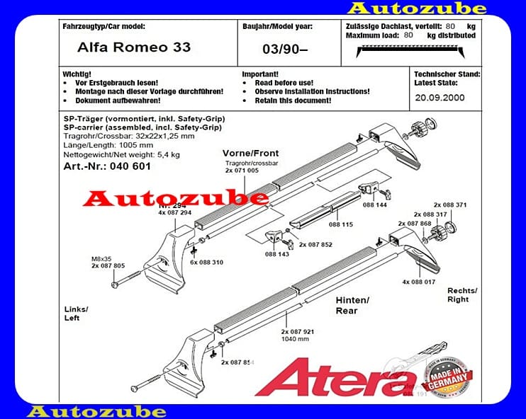 Tetőcsomagtartó pár, acél (zár nélkül) Tetőcsomagtartó pár, acél (zár nélkül)
