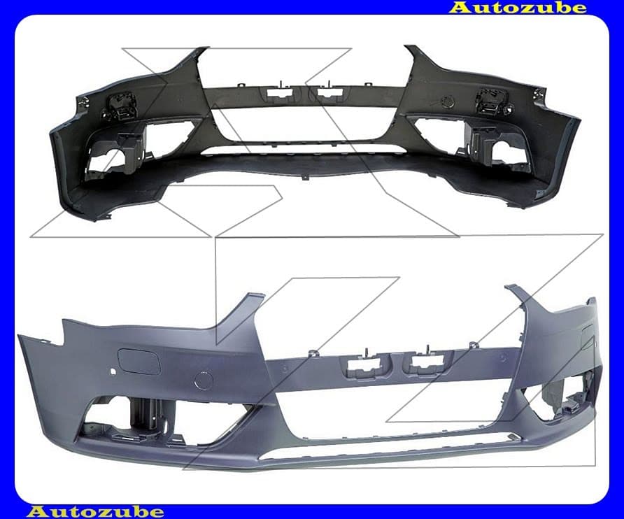 Első lökhárító alapozott, fényszórómosós, 2 szenzoros Első lökhárító alapozott, fényszórómosós, 2 szenzoros