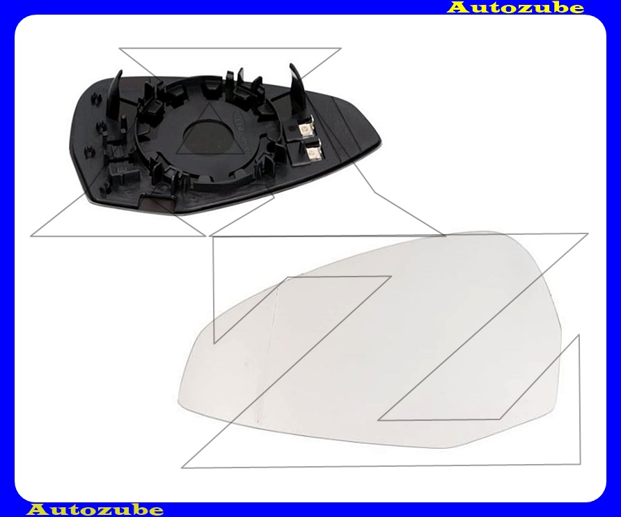 Visszapillantó tükörlap bal, fűthető-domború (tartólappal) Visszapillantó tükörlap bal, fűthető-domború (tartólappal)