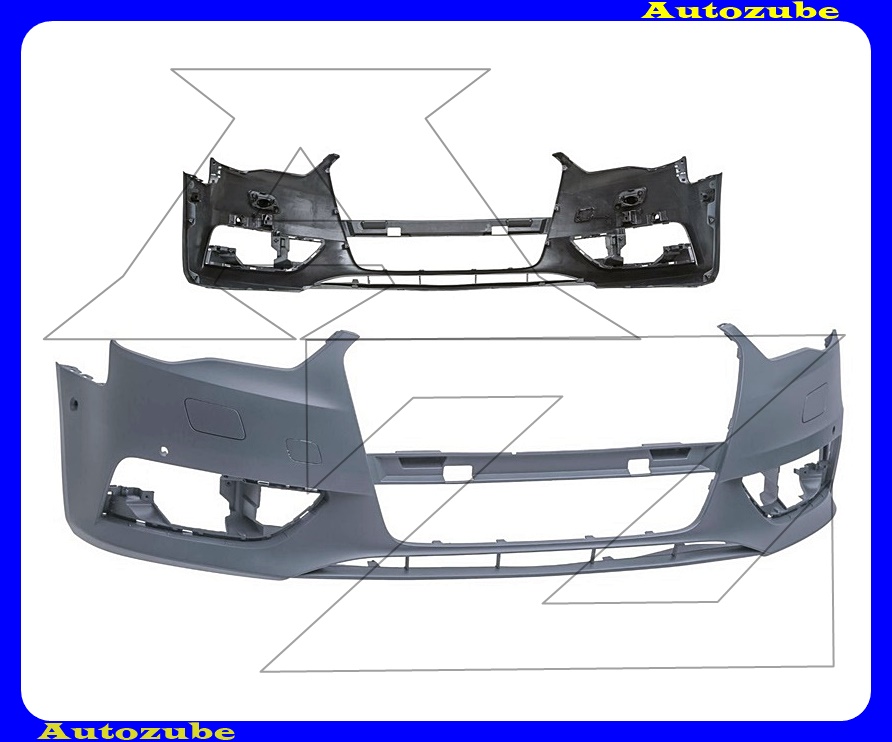 Első lökhárító alapozott, 4 szenzoros és fényszórómosós Első lökhárító alapozott, 4 szenzoros és fényszórómosós