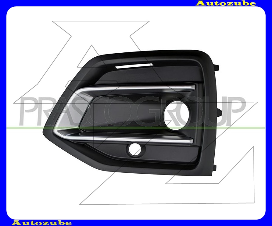 Első lökhárító rács bal fekete, ezüst betéttel Első lökhárító rács bal fekete, ezüst betéttel