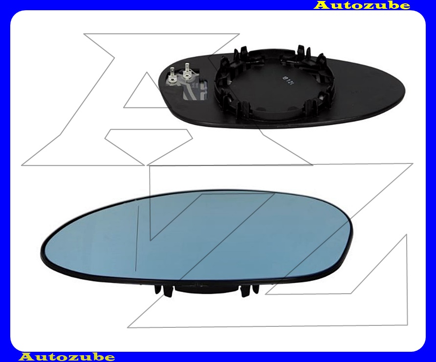 Visszapillantó tükörlap bal, fűthető-aszférikus-kék (tartólappal) Visszapillantó tükörlap bal, fűthető-aszférikus-kék (tartólappal)
