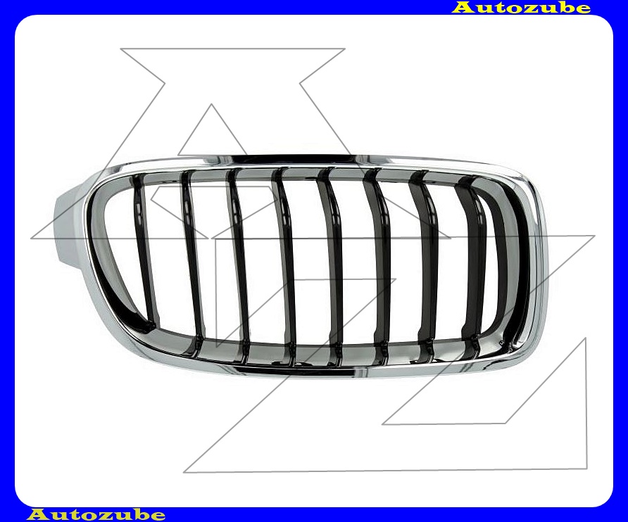 Hűtődíszrács jobb, krómkerettel, fényes-fekete bordákkal Hűtődíszrács jobb, krómkerettel, fényes-fekete bordákkal