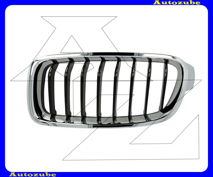 Hűtődíszrács bal, krómkerettel, fényes-fekete bordákkal Hűtődíszrács bal, krómkerettel, fényes-fekete bordákkal