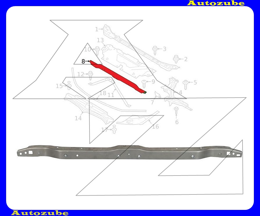 Zárhíd első rész (alumínium) Zárhíd első rész (alumínium)
