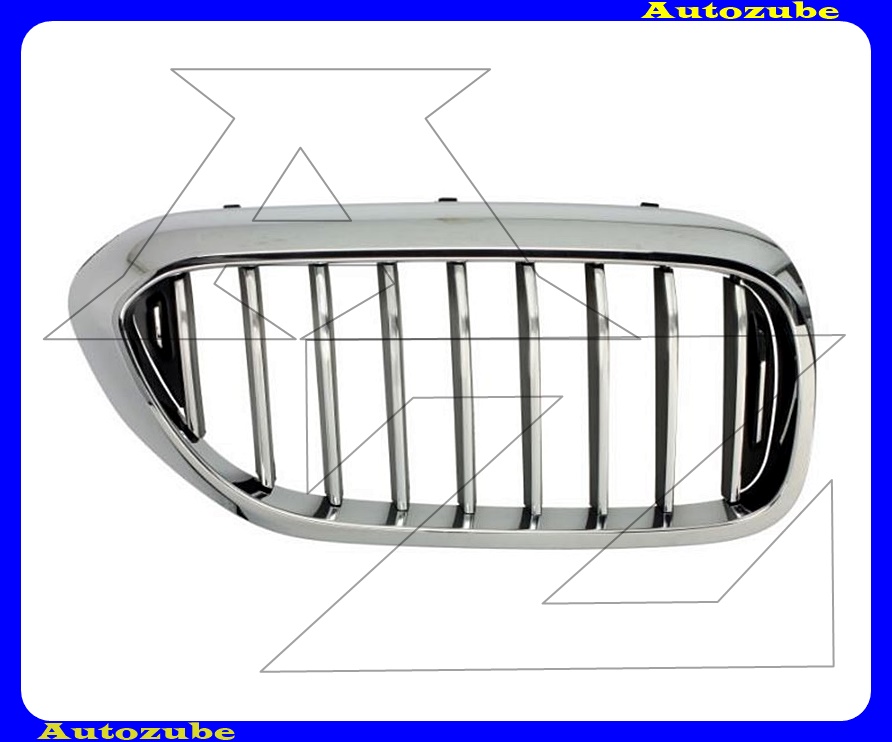 Hűtődíszrács jobb, krómkerettel, króm/fekete bordákkal Hűtődíszrács jobb, krómkerettel, króm/fekete bordákkal