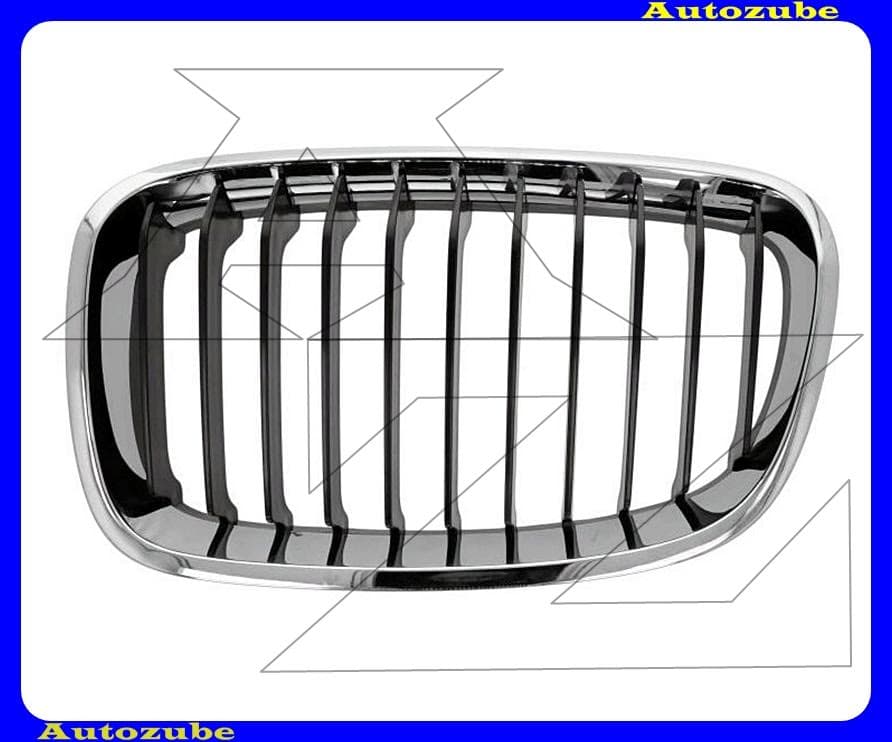 Hűtődíszrács bal, krómkerettel, fekete bordákkal Hűtődíszrács bal, krómkerettel, fekete bordákkal