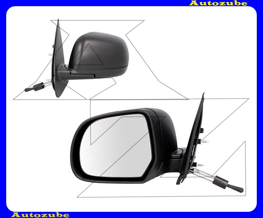 Visszapillantó tükör bal, manuális, domború tükörlappal, fekete borítással Visszapillantó tükör bal, manuális, domború tükörlappal, fekete borítással