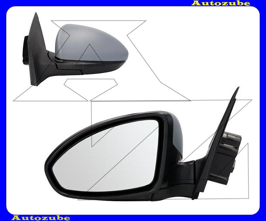 Visszapillantó tükör bal, elektromos, fűthető-domború tükörlappal, fényezhető borítással Visszapillantó tükör bal, elektromos, fűthető-domború tükörlappal, fényezhető borítással