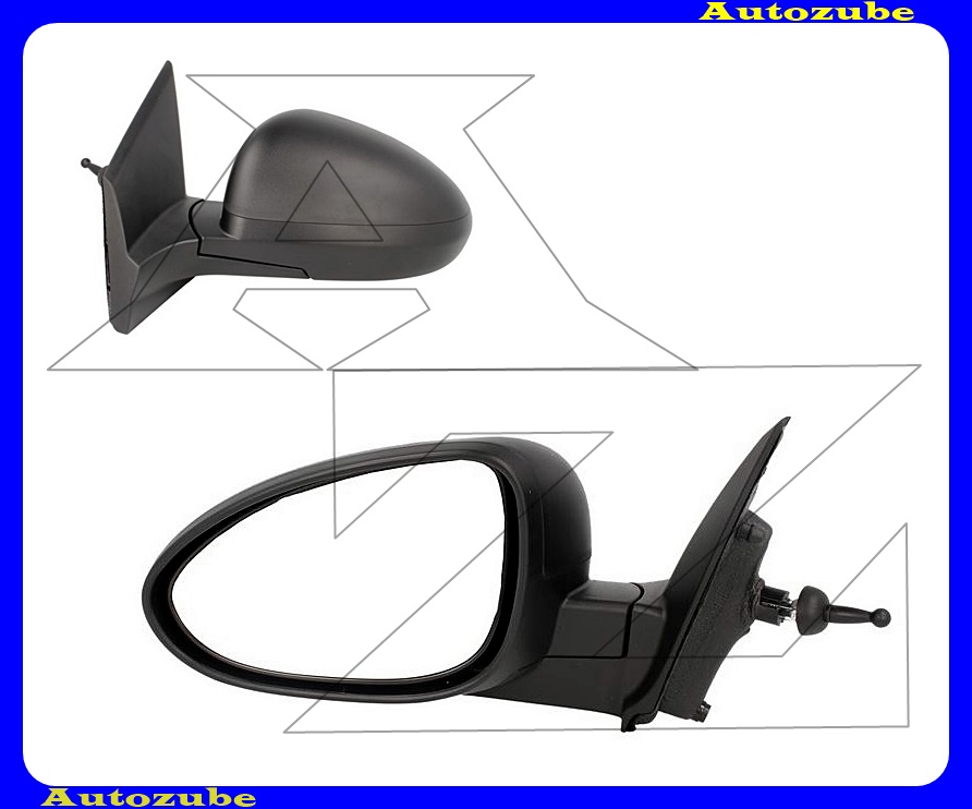 Visszapillantó tükör bal, manuális, domború tükörlappal, fekete borítással