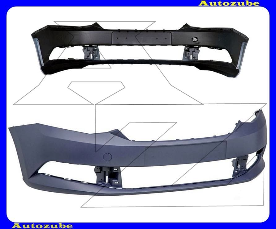Első lökhárító alapozott (szenzor és fényszórómosó jelöléssel) Első lökhárító alapozott (szenzor és fényszórómosó jelöléssel)