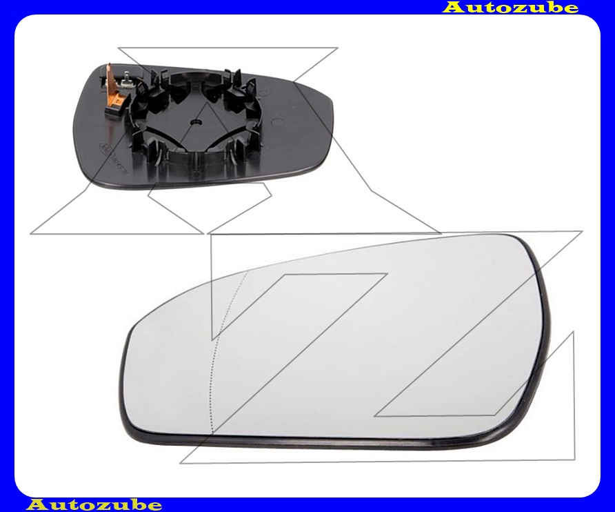 Visszapillantó tükörlap bal, fűthető-aszférikus (tartólappal) Visszapillantó tükörlap bal, fűthető-aszférikus (tartólappal)