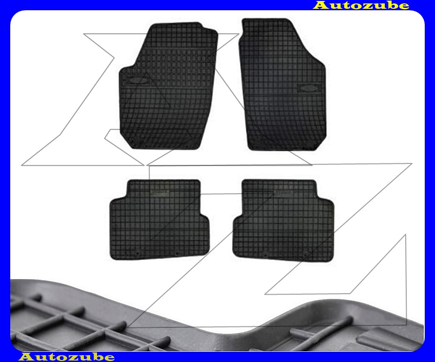 Gumiszőnyeg garnitúra (4db) méretpontos - 3mm vastagságú - 10mm magas peremmel, vanília illattal Gumiszőnyeg garnitúra (4db) méretpontos - 3mm vastagságú - 10mm magas peremmel, vanília illattal