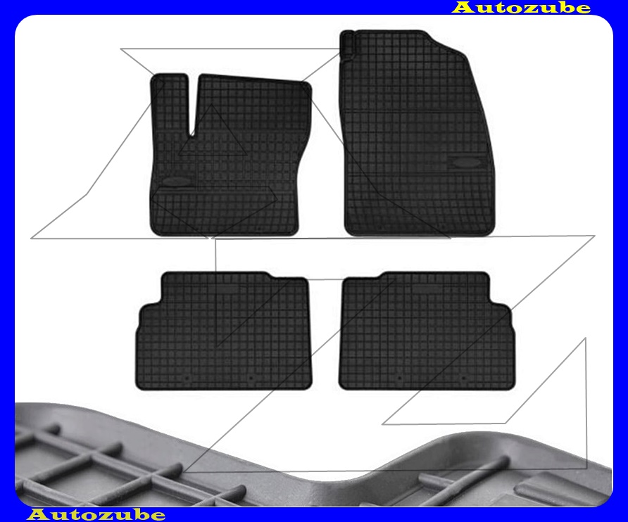 Gumiszőnyeg garnitúra (4db) méretpontos - 3mm vastagságú - 10mm magas peremmel, vanília illattal Gumiszőnyeg garnitúra (4db) méretpontos - 3mm vastagságú - 10mm magas peremmel, vanília illattal