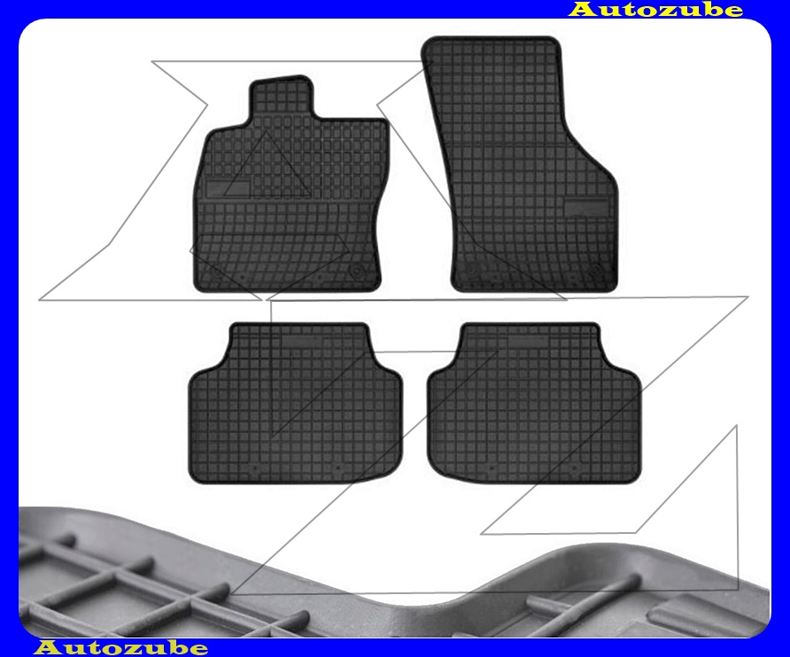 Gumiszőnyeg garnitúra (4db) méretpontos - 3mm vastagságú - 10mm magas peremmel, vanília illattal Gumiszőnyeg garnitúra (4db) méretpontos - 3mm vastagságú - 10mm magas peremmel, vanília illattal