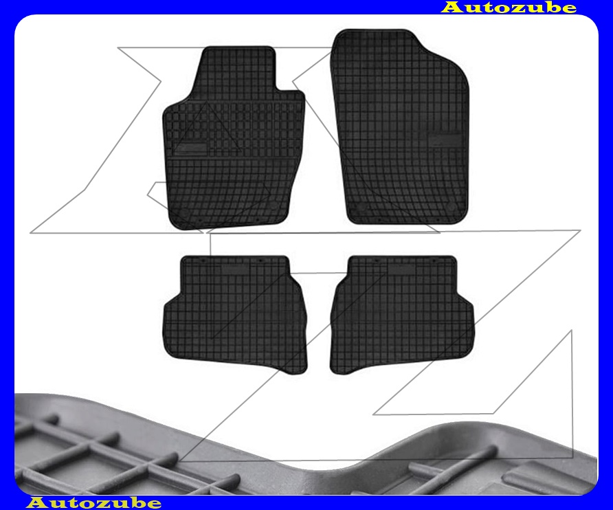 Gumiszőnyeg garnitúra (4db) méretpontos - 3mm vastagságú - 10mm magas peremmel, vanília illattal Gumiszőnyeg garnitúra (4db) méretpontos - 3mm vastagságú - 10mm magas peremmel, vanília illattal