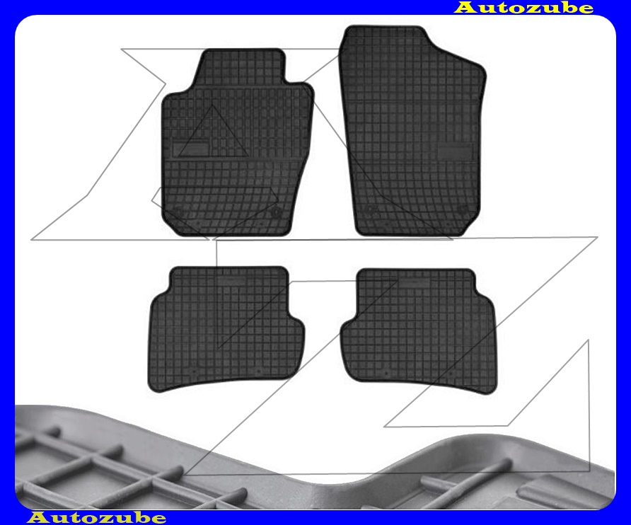 Gumiszőnyeg garnitúra (4db) méretpontos - 3mm vastagságú - 10mm magas peremmel, vanília illattal Gumiszőnyeg garnitúra (4db) méretpontos - 3mm vastagságú - 10mm magas peremmel, vanília illattal