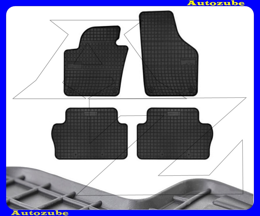 Gumiszőnyeg garnitúra (4db) méretpontos - 3mm vastagságú - 10mm magas peremmel, vanília illattal Gumiszőnyeg garnitúra (4db) méretpontos - 3mm vastagságú - 10mm magas peremmel, vanília illattal
