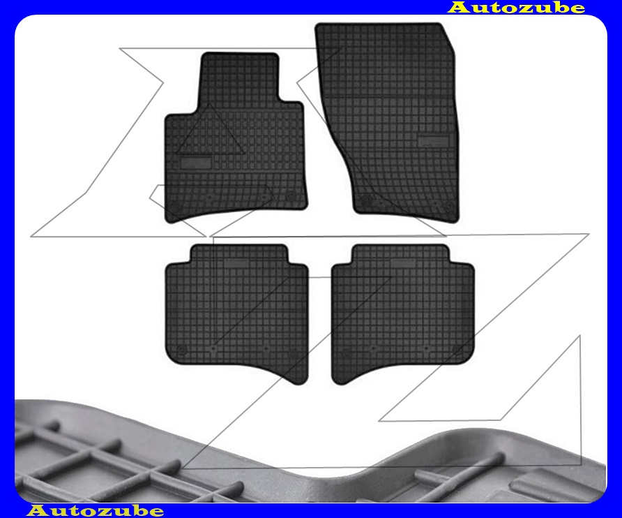 Gumiszőnyeg garnitúra (4db) méretpontos - 3mm vastagságú - 10mm magas peremmel, vanília illattal Gumiszőnyeg garnitúra (4db) méretpontos - 3mm vastagságú - 10mm magas peremmel, vanília illattal