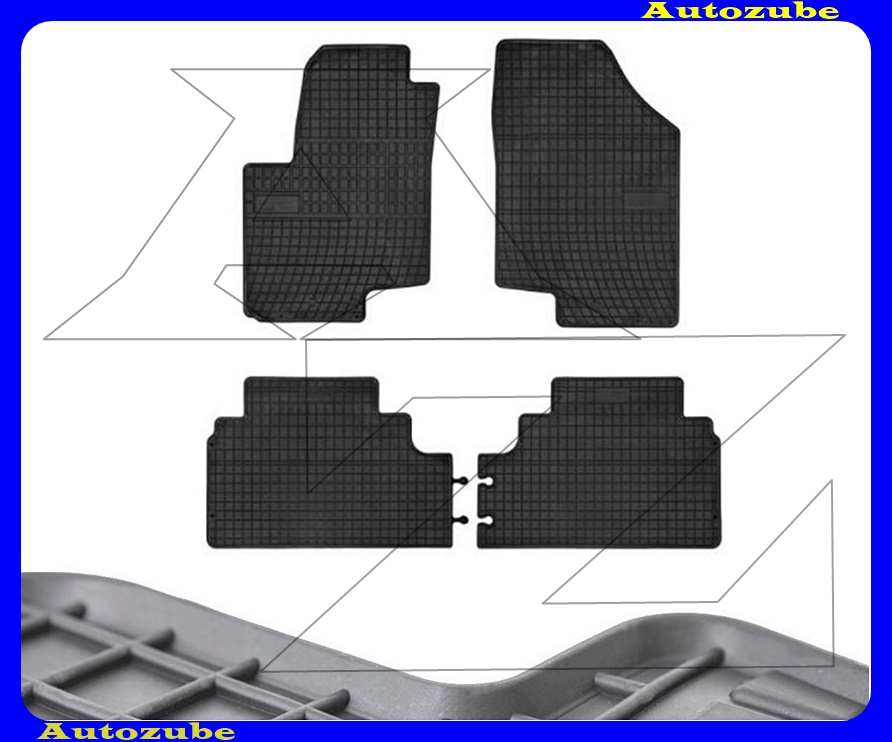 Gumiszőnyeg garnitúra (4db) méretpontos - 3mm vastagságú - 10mm magas peremmel, vanília illattal Gumiszőnyeg garnitúra (4db) méretpontos - 3mm vastagságú - 10mm magas peremmel, vanília illattal