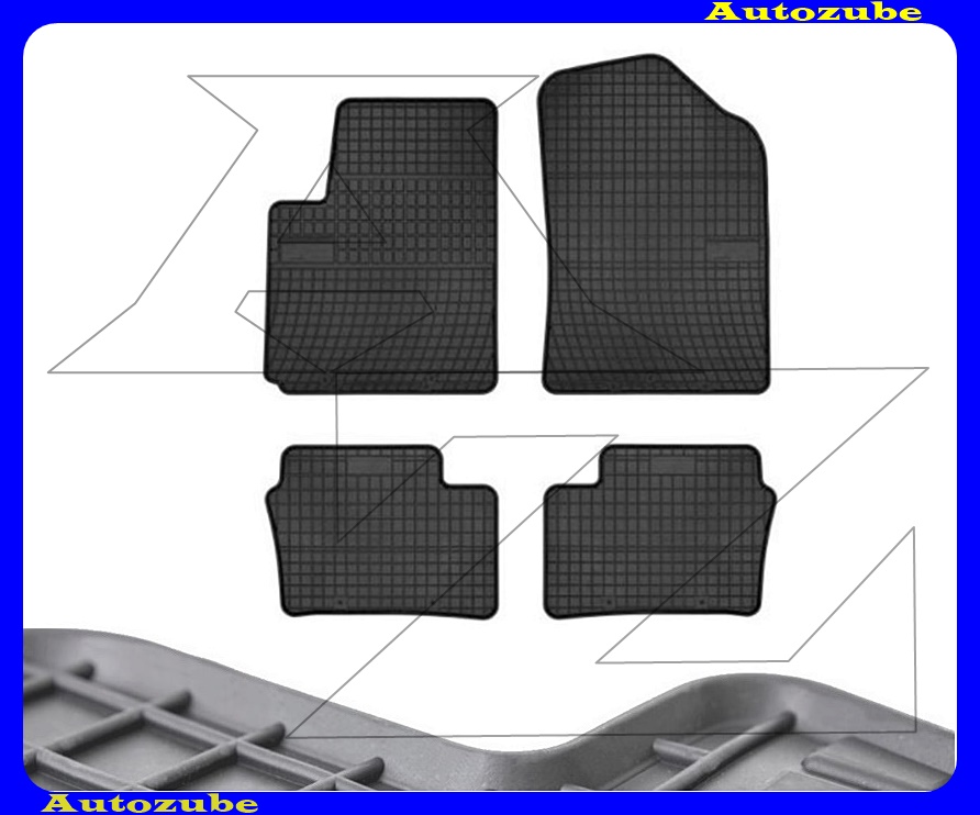 Gumiszőnyeg garnitúra (4db) méretpontos - 3mm vastagságú - 10mm magas peremmel, vanília illattal Gumiszőnyeg garnitúra (4db) méretpontos - 3mm vastagságú - 10mm magas peremmel, vanília illattal