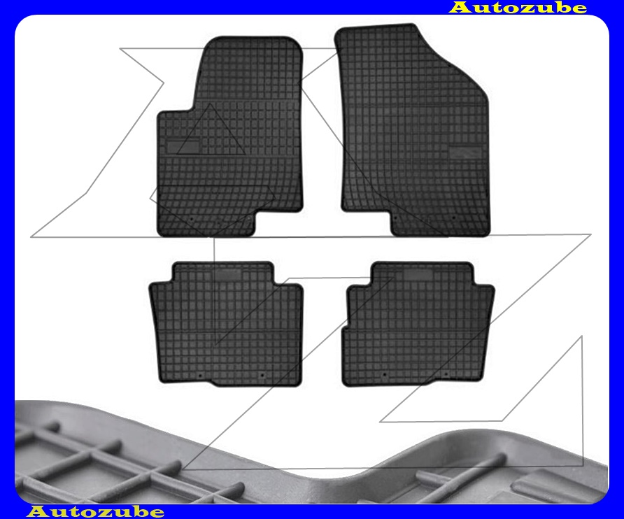 Gumiszőnyeg garnitúra (4db) méretpontos - 3mm vastagságú - 10mm magas peremmel, vanília illattal Gumiszőnyeg garnitúra (4db) méretpontos - 3mm vastagságú - 10mm magas peremmel, vanília illattal