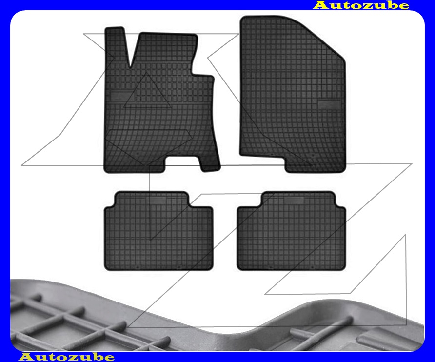 Gumiszőnyeg garnitúra (4db) méretpontos - 3mm vastagságú - 10mm magas peremmel, vanília illattal Gumiszőnyeg garnitúra (4db) méretpontos - 3mm vastagságú - 10mm magas peremmel, vanília illattal