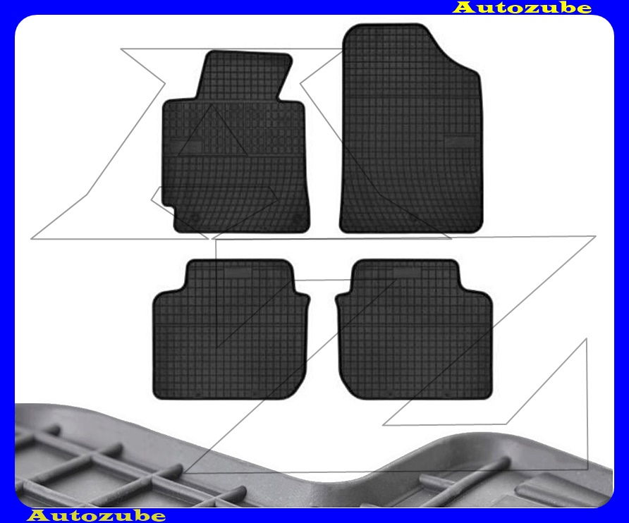 Gumiszőnyeg garnitúra (4db) méretpontos - 3mm vastagságú - 10mm magas peremmel, vanília illattal Gumiszőnyeg garnitúra (4db) méretpontos - 3mm vastagságú - 10mm magas peremmel, vanília illattal