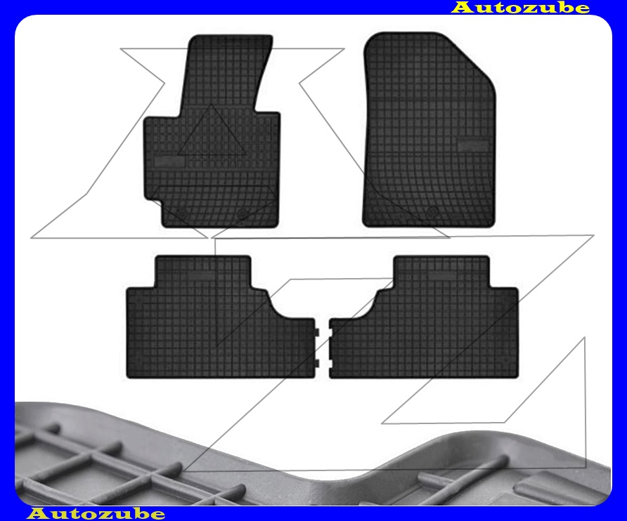 Gumiszőnyeg garnitúra (4db) méretpontos - 3mm vastagságú - 10mm magas peremmel, vanília illattal Gumiszőnyeg garnitúra (4db) méretpontos - 3mm vastagságú - 10mm magas peremmel, vanília illattal