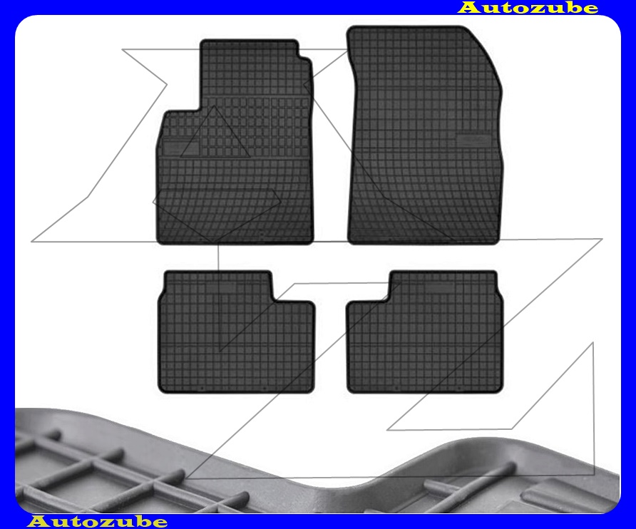 Gumiszőnyeg garnitúra (4db) méretpontos - 3mm vastagságú - 10mm magas peremmel, vanília illattal Gumiszőnyeg garnitúra (4db) méretpontos - 3mm vastagságú - 10mm magas peremmel, vanília illattal