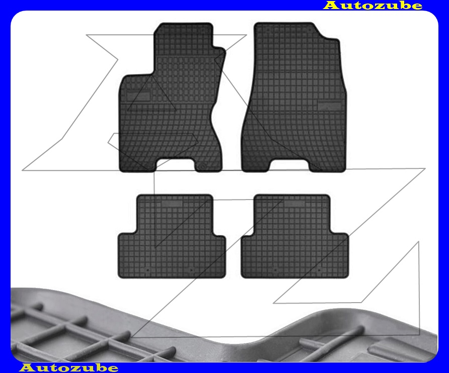 Gumiszőnyeg garnitúra (4db) méretpontos - 3mm vastagságú - 10mm magas peremmel, vanília illattal Gumiszőnyeg garnitúra (4db) méretpontos - 3mm vastagságú - 10mm magas peremmel, vanília illattal