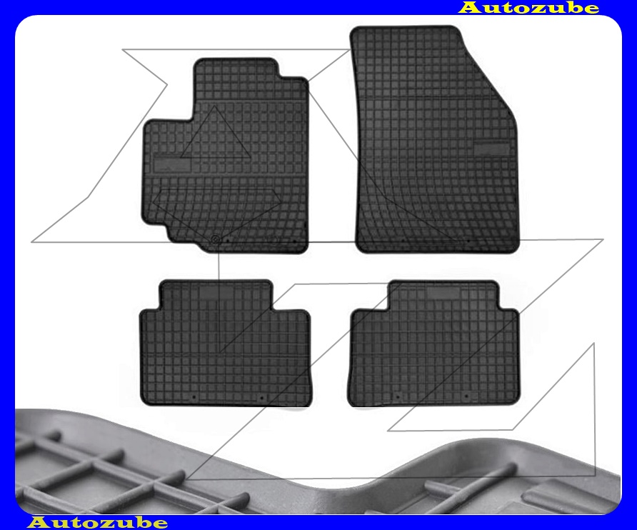 Gumiszőnyeg garnitúra (4db) méretpontos - 3mm vastagságú - 10mm magas peremmel, vanília illattal Gumiszőnyeg garnitúra (4db) méretpontos - 3mm vastagságú - 10mm magas peremmel, vanília illattal