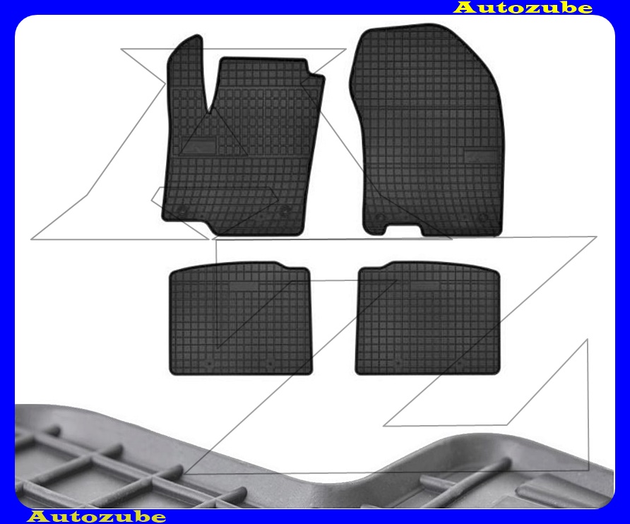 Gumiszőnyeg garnitúra (4db) méretpontos - 3mm vastagságú - 10mm magas peremmel, vanília illattal Gumiszőnyeg garnitúra (4db) méretpontos - 3mm vastagságú - 10mm magas peremmel, vanília illattal